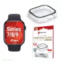 Aizsargstikls PanzerGlass Displex 10H Apple Watch 9/8/7 45mm, pilns korpuss, rūdīts stikls, IP68, uzspraužams, caurspīdīgs