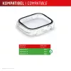 Aizsargstikls PanzerGlass Displex 10H Apple Watch 9/8/7 45mm, pilns korpuss, rūdīts stikls, IP68, uzspraužams, caurspīdīgs