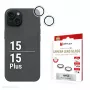 Displex Premium Camera Lens Glass, iPhone 15/15 Plus, 10H, DLC, caurspīdīgs, Quick Mount