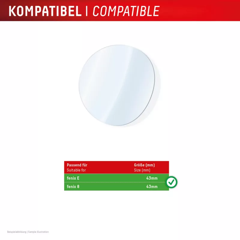 Aizsargstikls GK PROTECTION Displex 9H Glass Garmin fenix E/fenix 8 43mm (2-pack, īpaši plāns, bezmalu, pretpirkstu)