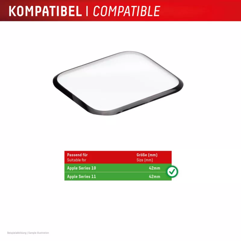Displex Unbreakable Full Cover Smart Glass ekrāna aizsargs Apple Watch 11/10 (42mm), 2 iepakojumā, ultra-plāns, no malas līdz malai, Eco Mount