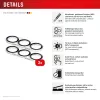 Displex Full Cover Kameras Lēcu Stikls Samsung Galaxy S25, 10H, Pilna Kameras Aizsardzība, Ātrā Uzstādīšana, 2-Pack