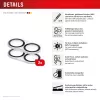 Displex Full Cover kameras objektīva stikls iPhone 16/16 Plus/17, 10H, pilna kameras aizsardzība, ātra uzstādīšana, 2 iepakojumā
