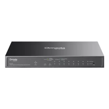 TP-Link Omada ES210GP tīkla slēdzis, pārvaldāms L2 Gigabit Ethernet (10/100/1000) ar PoE, DIN sliede, melns
