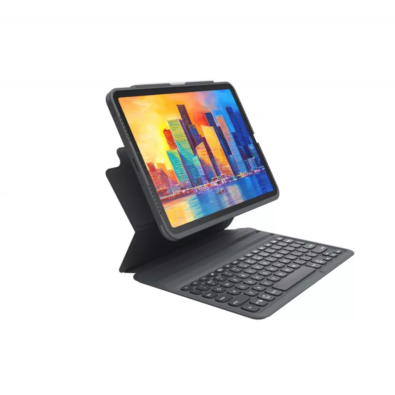 ZAGG Pro Keys bezvadu tastatūra un aizsargmaciņš Apple iPad 10.9 collu, melna/pelēka, vācu tastatūra
