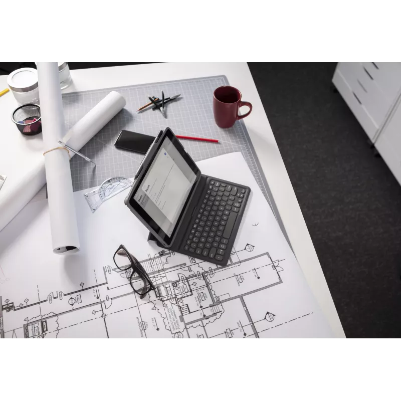 ZAGG Pro Keys bezvadu tastatūra un aizsargmaciņš Apple iPad 10.9 collu, melna/pelēka, vācu tastatūra
