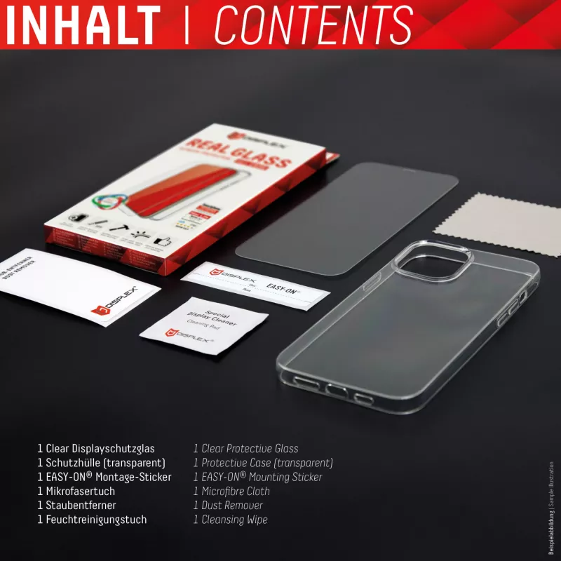Displex ekrāna aizsargs (10H) + maciņš Apple iPhone 11, montāžas uzlīme, rūdīts stikls, pret skrāpējumiem