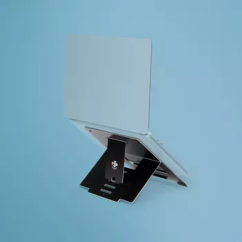 R-Go Tools Riser Flexible saliekams klēpjdatora statīvs, regulējams, ergonomisks, Hylite alumīnijs, melns