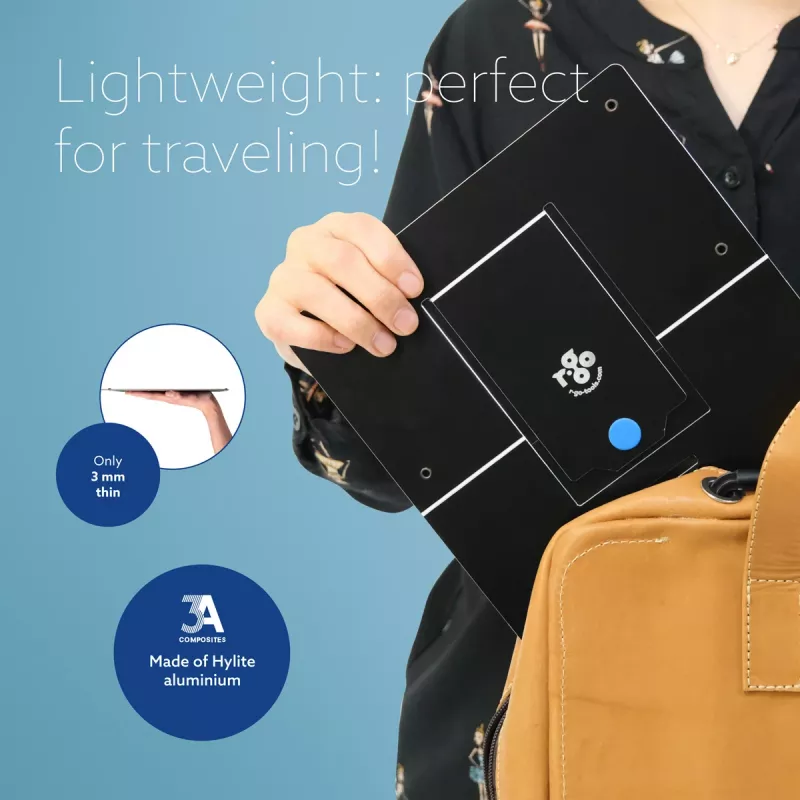R-Go Tools Riser Flexible saliekams klēpjdatora statīvs, regulējams, ergonomisks, Hylite alumīnijs, melns