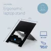 R-Go Tools Riser Flexible saliekams klēpjdatora statīvs, regulējams, ergonomisks, Hylite alumīnijs, melns