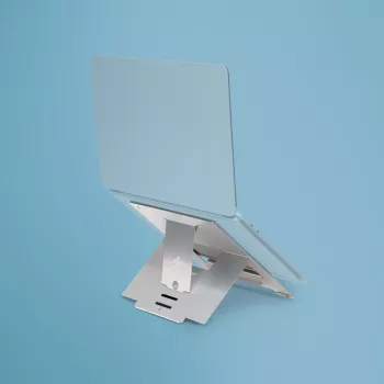 R-Go Tools Laptop statīvs R-Go Riser Flexible, regulējams salokāms klēpjdatora statīvs, ergonomisks, Hylite alumīnijs, sudraba