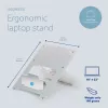 R-Go Tools Laptop statīvs R-Go Riser Flexible, regulējams salokāms klēpjdatora statīvs, ergonomisks, Hylite alumīnijs, sudraba