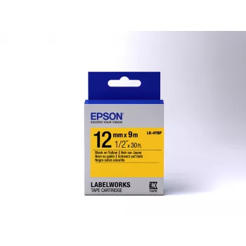 Epson Lentes Kasetne Pastel LK-4YBP Melns/Dzeltens 12mm (9m)