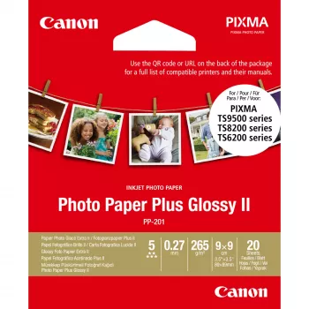 Canon PP-201 Glossy II Glancēts Fotopapīrs 3.5 x 3.5 inch – 20 loksnes
