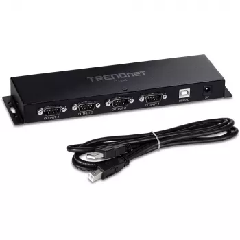 TRENDnet TU-S4 USB–RS-232 4 portu sērijas centrmezgls, melns
