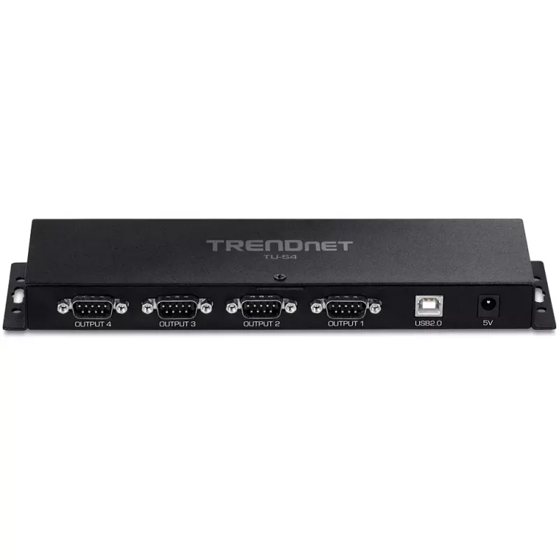 TRENDnet TU-S4 USB–RS-232 4 portu sērijas centrmezgls, melns