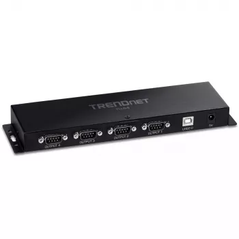 TRENDnet TU-S4 USB–RS-232 4 portu sērijas centrmezgls, melns