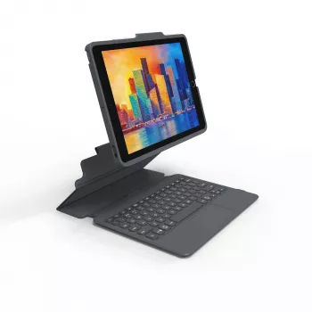 ZAGG Keyboard Pro Keys ar Trackpad — Apple iPad 10.2 — Melns/Pelēks — Vācu