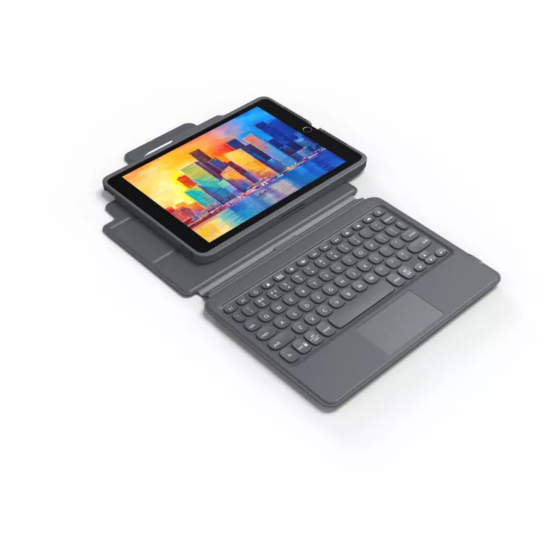 ZAGG Keyboard Pro Keys ar Trackpad — Apple iPad 10.2 — Melns/Pelēks — Vācu