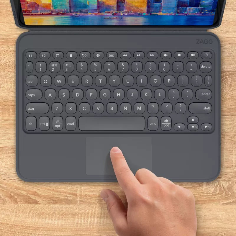 ZAGG Keyboard Pro Keys ar Trackpad — Apple iPad 10.2 — Melns/Pelēks — Vācu