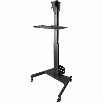 StarTech.com Mobilā darbstacija ar monitora stiprinājumu, CPU/PC turētāju un tastatūras paplāti – ergonomisks, augstumā regulējams datora ratiņš ar riteņiem