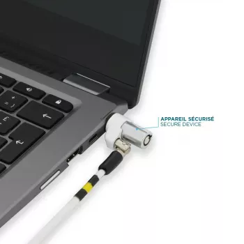 Mobilis 001325 T Lock balts – plāna rotējoša drošības slēdzene klēpjdatoriem