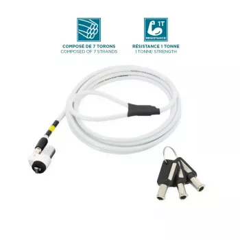 Mobilis 001325 T Lock balts – plāna rotējoša drošības slēdzene klēpjdatoriem