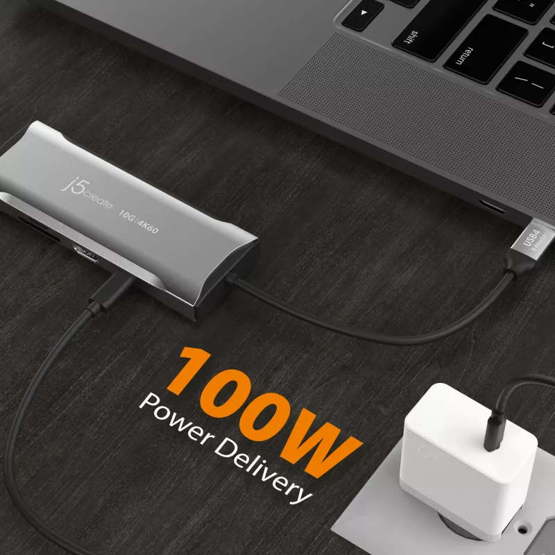 j5create JCD393 4K60 Elite USB-C 10Gbps Mini Dok, Space Grey