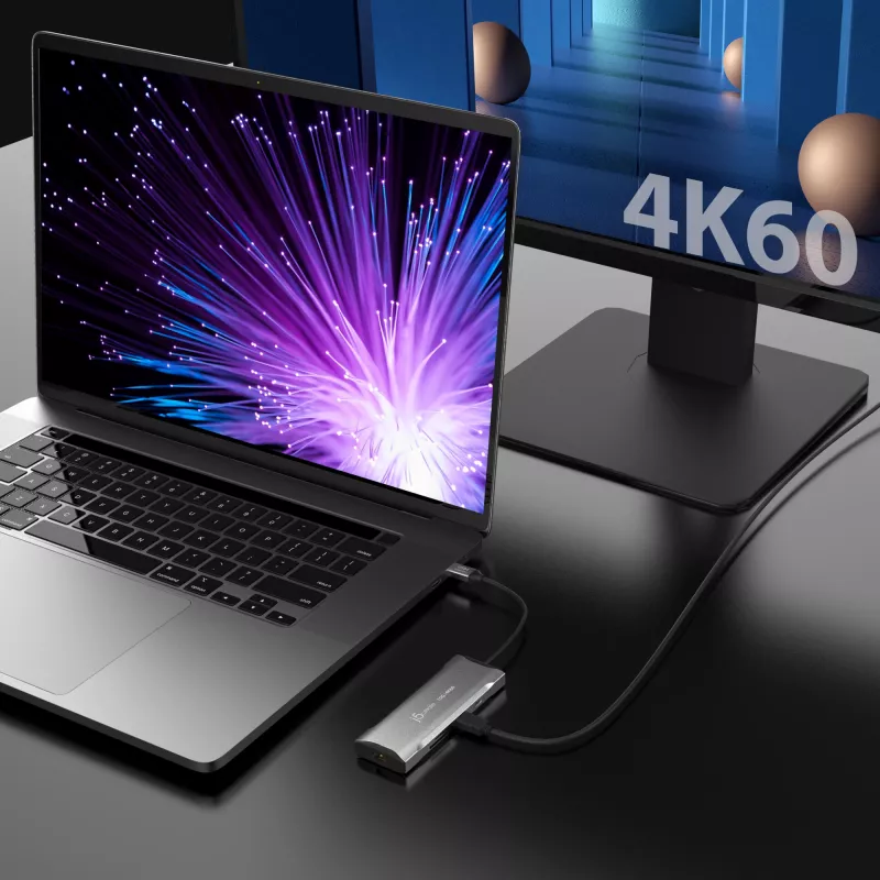 j5create JCD393 4K60 Elite USB-C 10Gbps Mini Dok, Space Grey