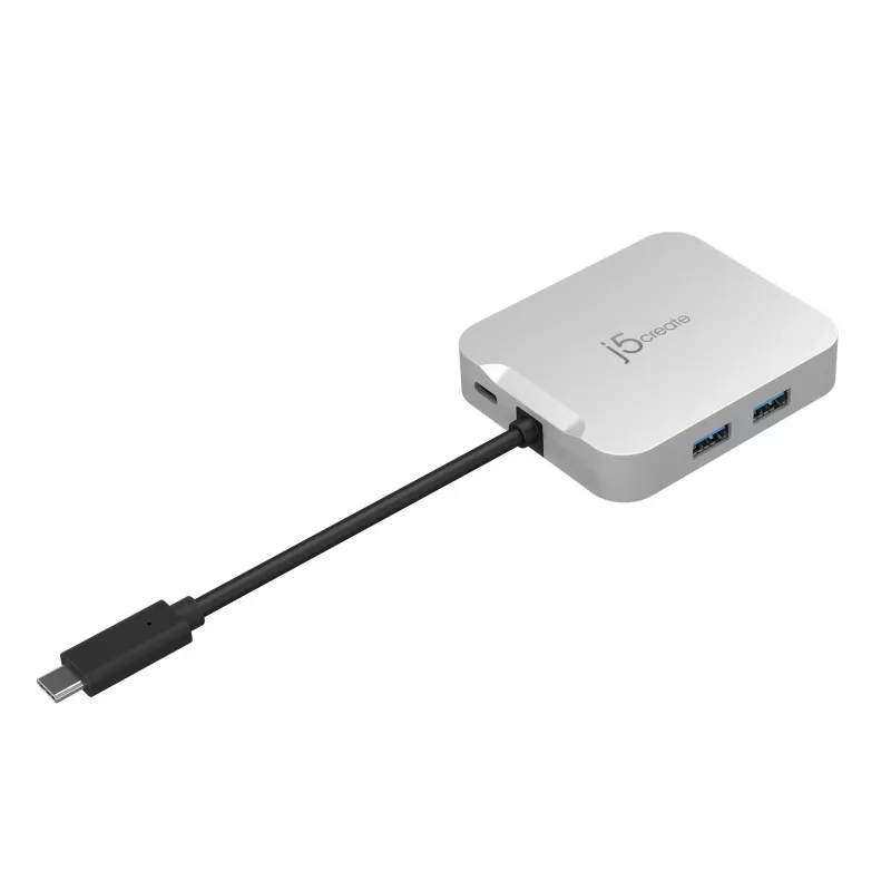 j5create JCD391 4K60 Elite USB-C® PD Daudzportu Pielāgotājs, Sudrabs
