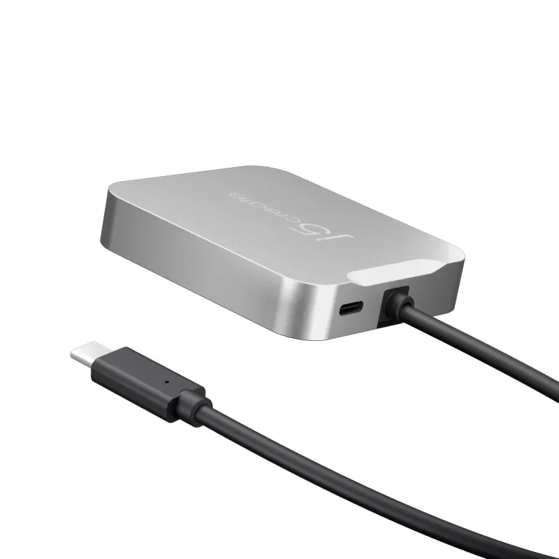 j5create JCD391 4K60 Elite USB-C® PD Daudzportu Pielāgotājs, Sudrabs