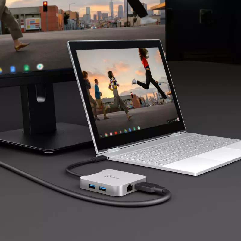 j5create JCD391 4K60 Elite USB-C® PD Daudzportu Pielāgotājs, Sudrabs