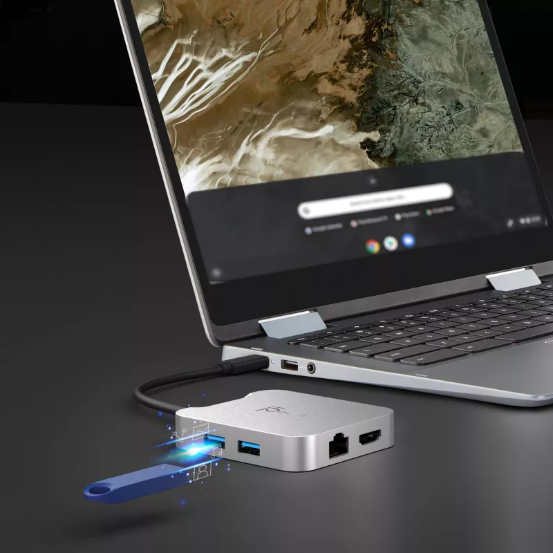 j5create JCD391 4K60 Elite USB-C® PD Daudzportu Pielāgotājs, Sudrabs