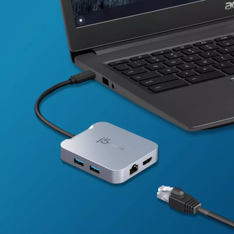 j5create JCD391 4K60 Elite USB-C® PD Daudzportu Pielāgotājs, Sudrabs