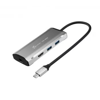 j5create JCD392 4K60 Elite USB-C 10Gbps Ceļojumu Dokstacija, Pelēka