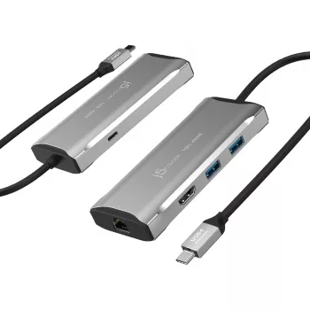 j5create JCD392 4K60 Elite USB-C 10Gbps Ceļojumu Dokstacija, Pelēka