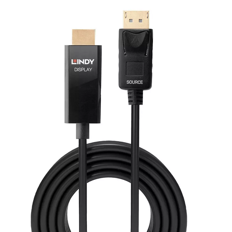 Lindy 5m aktīvais DP–HDMI adaptera kabelis ar HDR