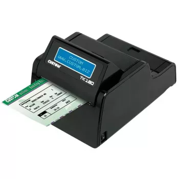 Etiķešu printeris CUSTOM TK180 — termopārnese, 300×300 DPI, 200 mm/s, max papīra platums 82.5 mm, vadu Ethernet, melns
