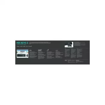 Logitech MX Keys S bezvadu tastatūra RF Wireless + Bluetooth AZERTY Beļģijas grafīts