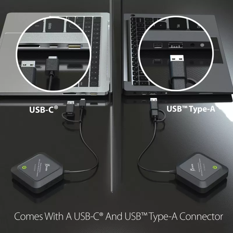 j5create JVW120 Bezvadu pagarinātājs USB™ kamerām, mikrofoniem, skaļruņiem, melns