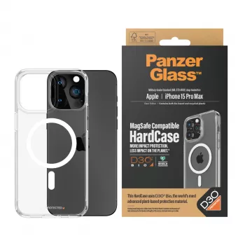 PanzerGlass® HardCase Caurspīdīgs ar Baltu MagSafe un D3O® iPhone 15 Pro Max