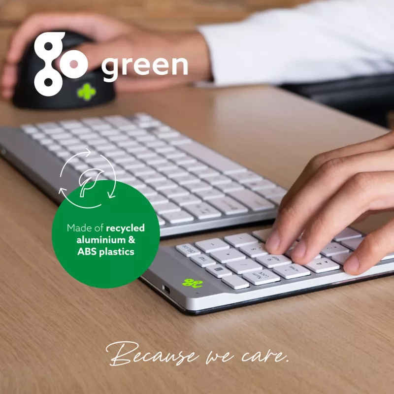 R-Go Tools Ciparu tastatūra R-Go Numpad Break, ergonomiska ciparu tastatūra ar pārtraukuma programmatūru, Bluetooth, balta