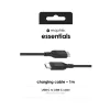 USB-C uz USB-C uzlādes kabelis 1 m — Zagg International mophie essentials, USB 2.0, Melns