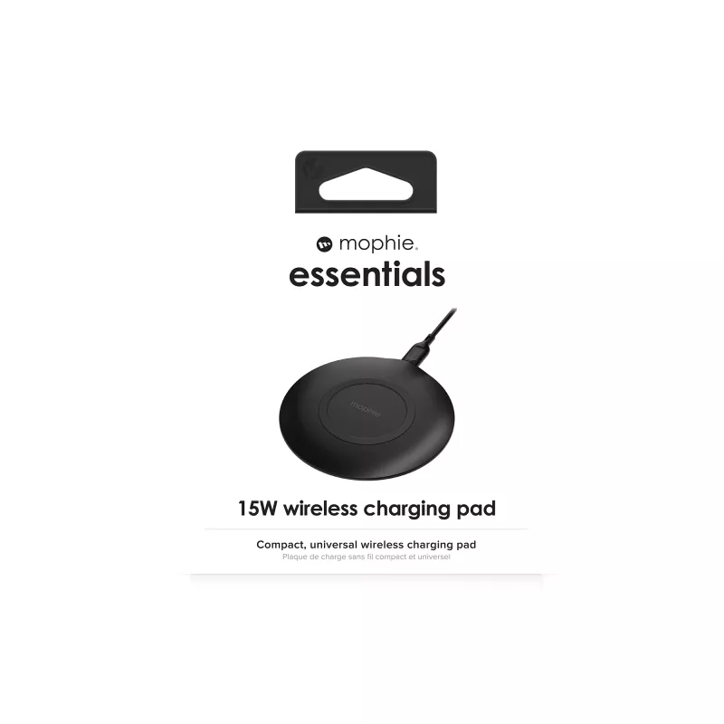 mophie essentials bezvadu uzlādes paliktnis 15W Melns