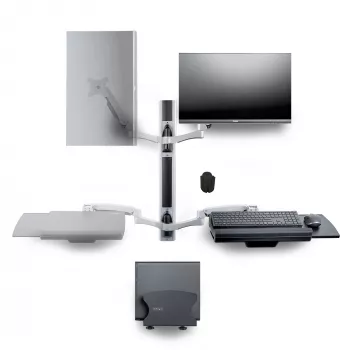 StarTech.com sienas montāžas darba stacija, VESA stiprinājums 32 collu monitoriem (10 kg), pilnībā artikulējams viena monitora stiprinājums un tastatūras paliktnis ar galddatora/PC kronšteinu, stāvēšanas galds