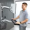 StarTech.com sienas montāžas darba stacija, VESA stiprinājums 32 collu monitoriem (10 kg), pilnībā artikulējams viena monitora stiprinājums un tastatūras paliktnis ar galddatora/PC kronšteinu, stāvēšanas galds