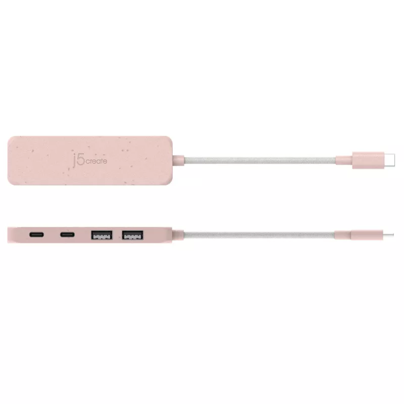USB-C HUB j5create JCH342ER-N 4-Port Type-C Type-A Gen 2 10 Gbit/s Roza