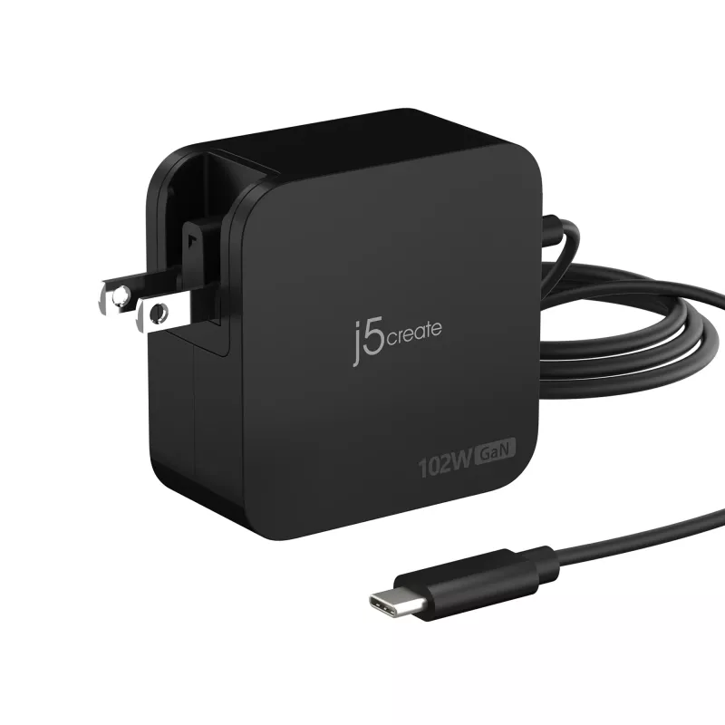 j5create 102W GaN PD USB-C 2 Portu Lādētājs ar Maināmiem Kontaktdakšiem
