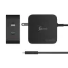 j5create 102W GaN PD USB-C 2 Portu Lādētājs ar Maināmiem Kontaktdakšiem