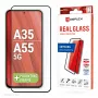 Displex Full Cover ekrāna aizsargstikls (10H) Samsung Galaxy A35/A55 5G, ar Eco montāžas rāmi, pilns pārklājums